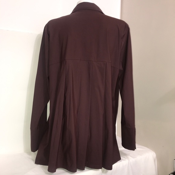 🧩Marla Wyne Mroon StretchTailored ButtonDownShirt - Picture 4 of 11